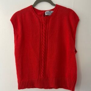 Vintage sweater vest in red made of silk and cotton